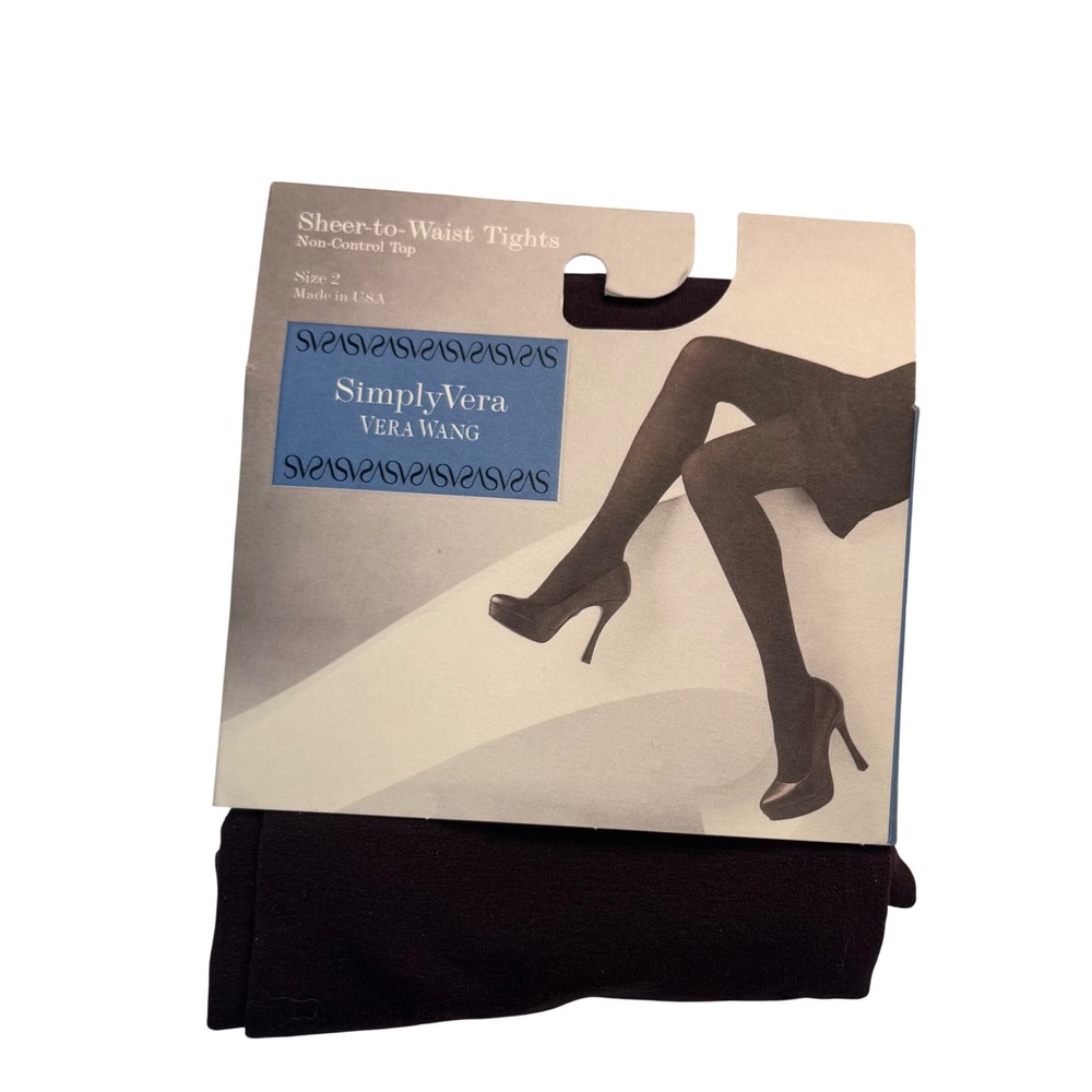 Simply Vera Vera Wang Plum Perfect Opaque Sheer-to-Waist Tights Size 2